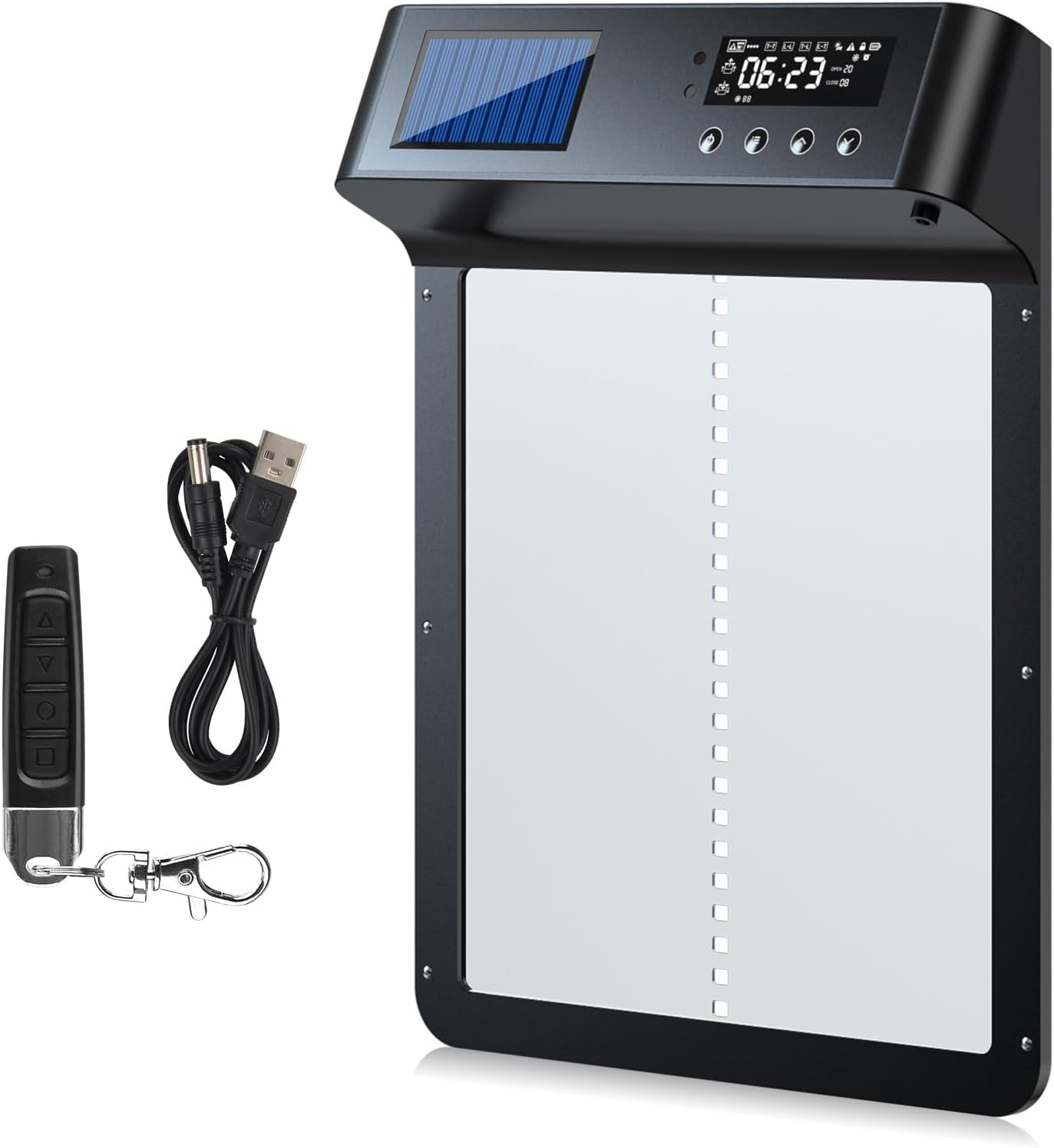 thumbnail image 2 of Okköbi Automatic Chicken Coop Door PRO - Solar Powered, LCD Display, Light Sensor & Timer, Anti-Pinch, Wide Opening 2 of 13