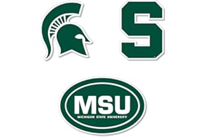 SDS DESIGN ASSOCIATES, INC. Large Auto Magnets, 3 Pack Durable Magnets. Size: Two 6" and One 3" Magnet (Michigan State Spartans)