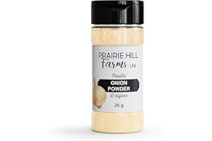 Prairie Hill Farms Freeze Dried Onion Powder. 100% Made In Canada. Natural Fresh Onion Granules, Gluten Free Seasoning for Co