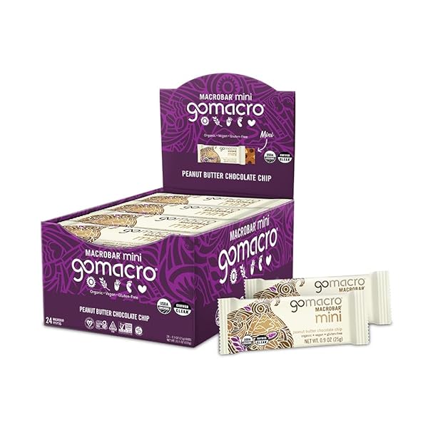 GOMACRO MACROBAR MINI ORGANIC VEGAN SNACK BARS –...