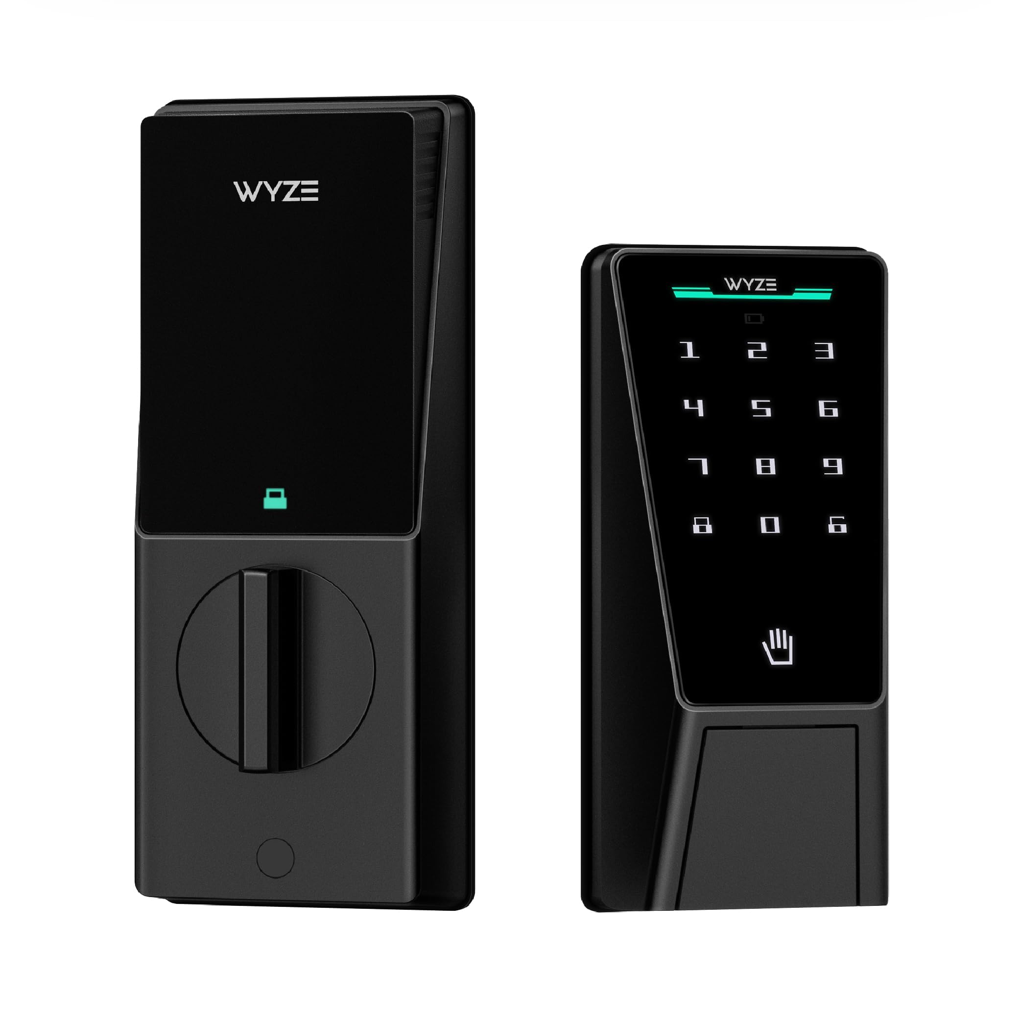 Wyze Palm Lock, Smart Door Lock with Palm Vein Recognition, Keyless Entry Smart Locks for Front Door, Keypad, Auto Lock, Dual Battery, Wi-Fi, Works with Alexa & Google, BHMA, IP53, Mechanical Key