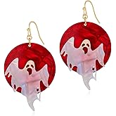 Halloween Earrings for Women Bat Ghost Pumpkin Drop Dangle Earrings Cute Acrylic Halloween Holiday Costume Jewelry
