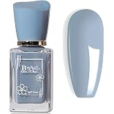 KAHSOSE Blue Nail Polish Quick Dry, Vegan Grey Blue Nail Polish, 14ML Light Blue Nail Polish No UV Light Needed, Long Lasting Nail Polish Blue, Blue Fingernail Polish for Girls Women