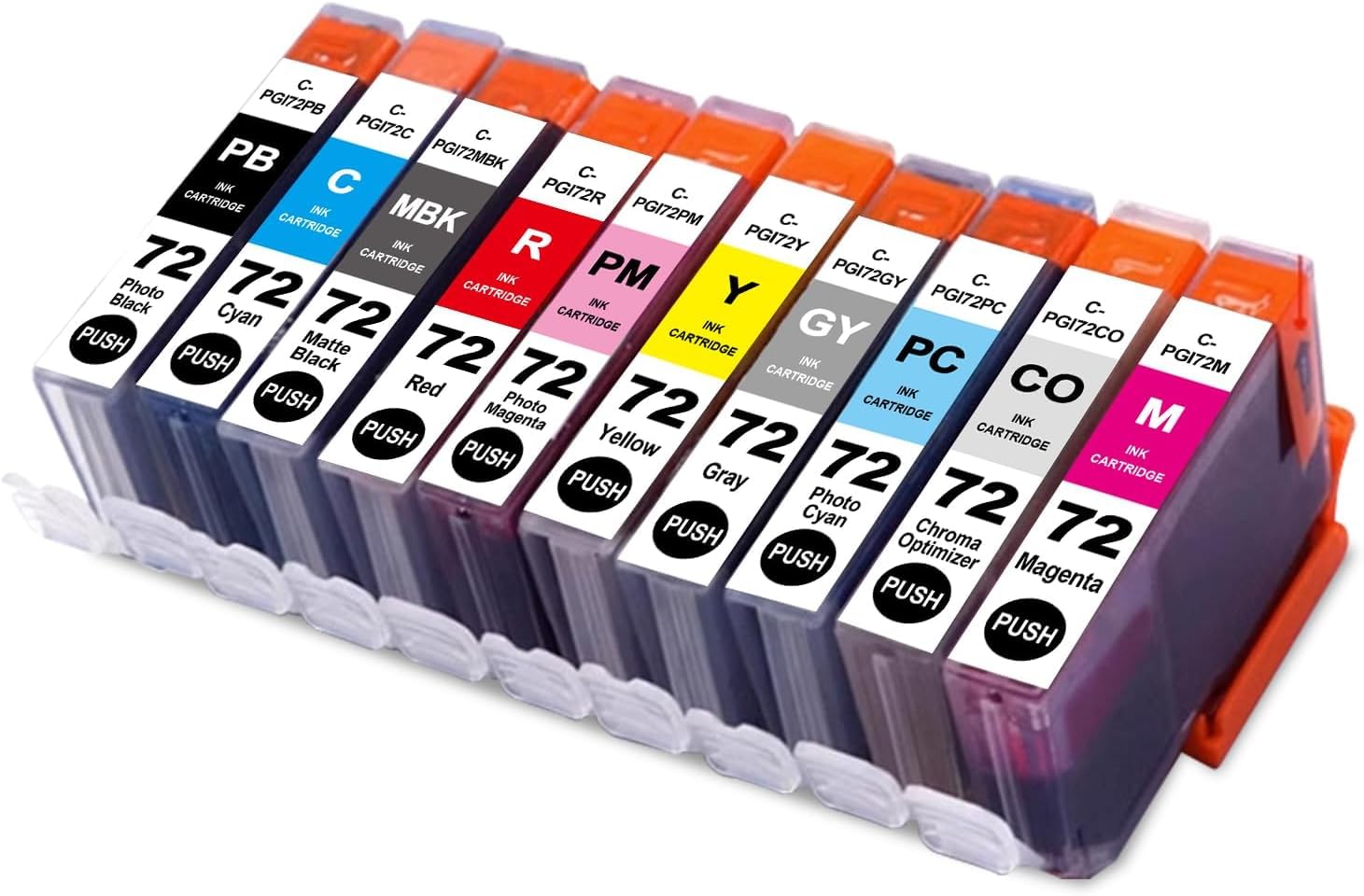 Yongairuink Compatible PGI-72 PGI72 PGI 72 Ink Cartridges PBK MBK C M Y PC R PM GY CO Ink Compatible with CAN Pro-10 Pro-10S Pro 10 10S (10 Pack)