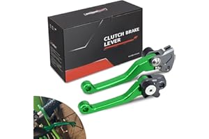 JFG RACING Dirt Bike Foldable Clutch Brake Levers,Clutch Lever Breakaway Levers for KX65 00-24/KX85 01-24/KX100 01-21/KX250 00-04/KX125 00-05/KX112 22-24/KX500 KX250F 2004-Green