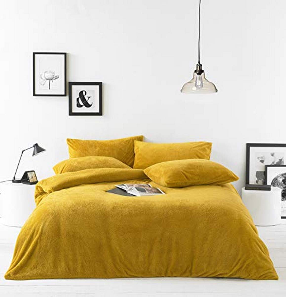 Furn Sherpa Duvet Cover Set – Polyester-Ochre-Single Size