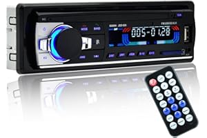 PolarLander Car Radio Audio USB/SD/MP3 Player Receiver Bluetooth Hands-Free with Remote Control Black 1 Din