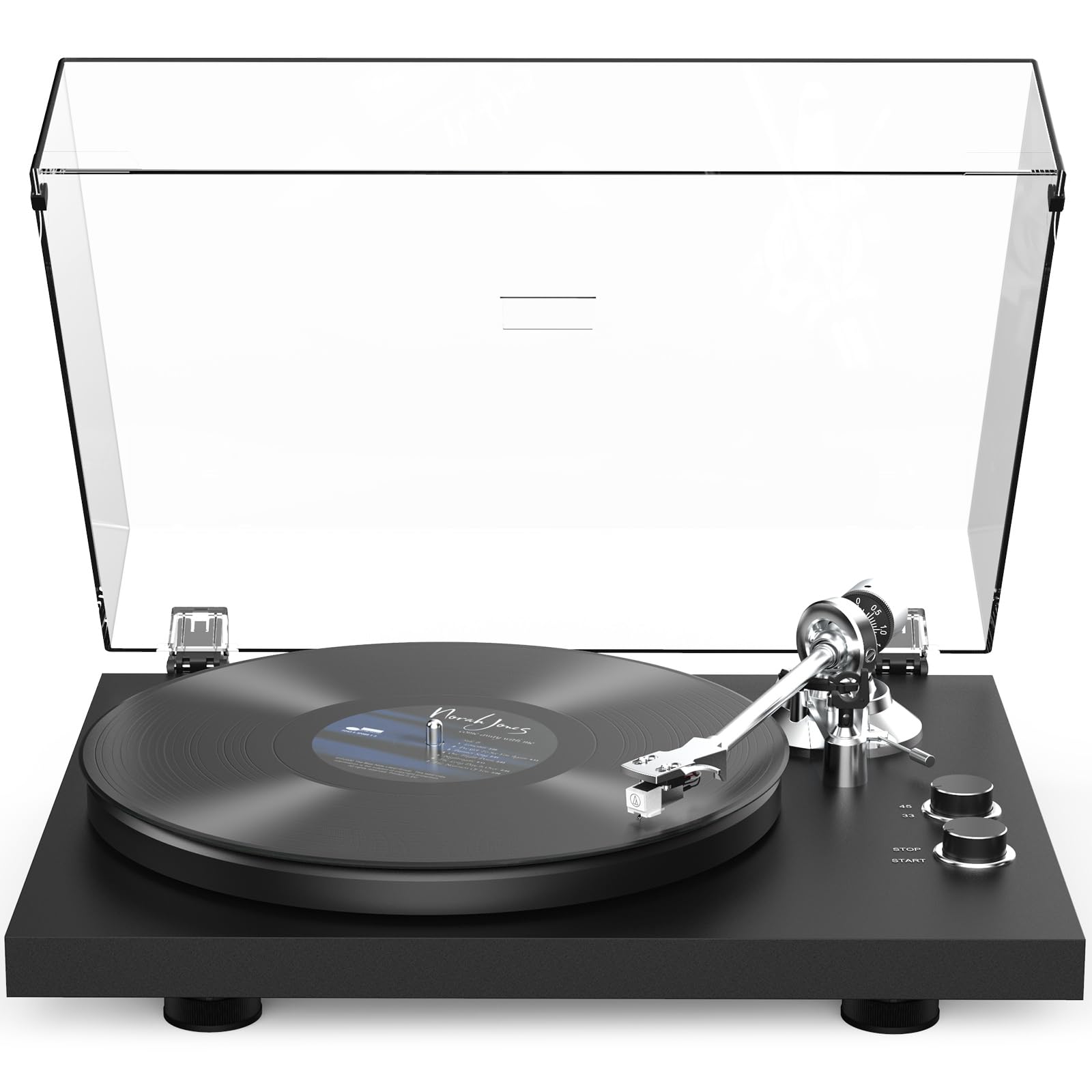 Photo 1 of Turntables Record Player Wireless Output Connectivity Vinyl Player Belt-Drive Turn Tables Support 33&45 RPM Speed Phono Line Output USB Digital to PC Recording ATN3600L MM Cartridge Black