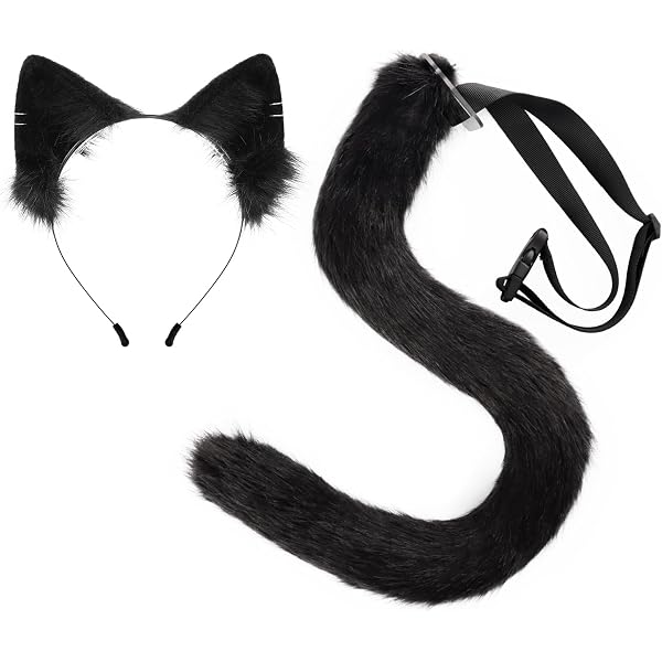 Diadema Orejas Gato, 2pcs Conjunto Diadema Orejas Gato, Antifaz Negro Gato, Orejas Gato Negro Diadema, Mascara de Gato Sexy, Grandes Accesorios de Fiesta Carnaval, Fiestas Disfraces, Halloween