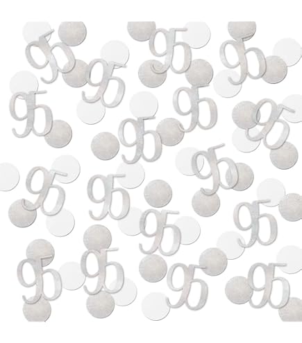 Gold Glitter 95 Number Cut-Outs - 12 Double-Sided Pieces For 95th Birthday & Anniversary Decor