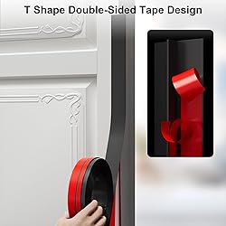 Elvone T-Shaped Door Draft Stopper, 1.37 in x 10 Ft
