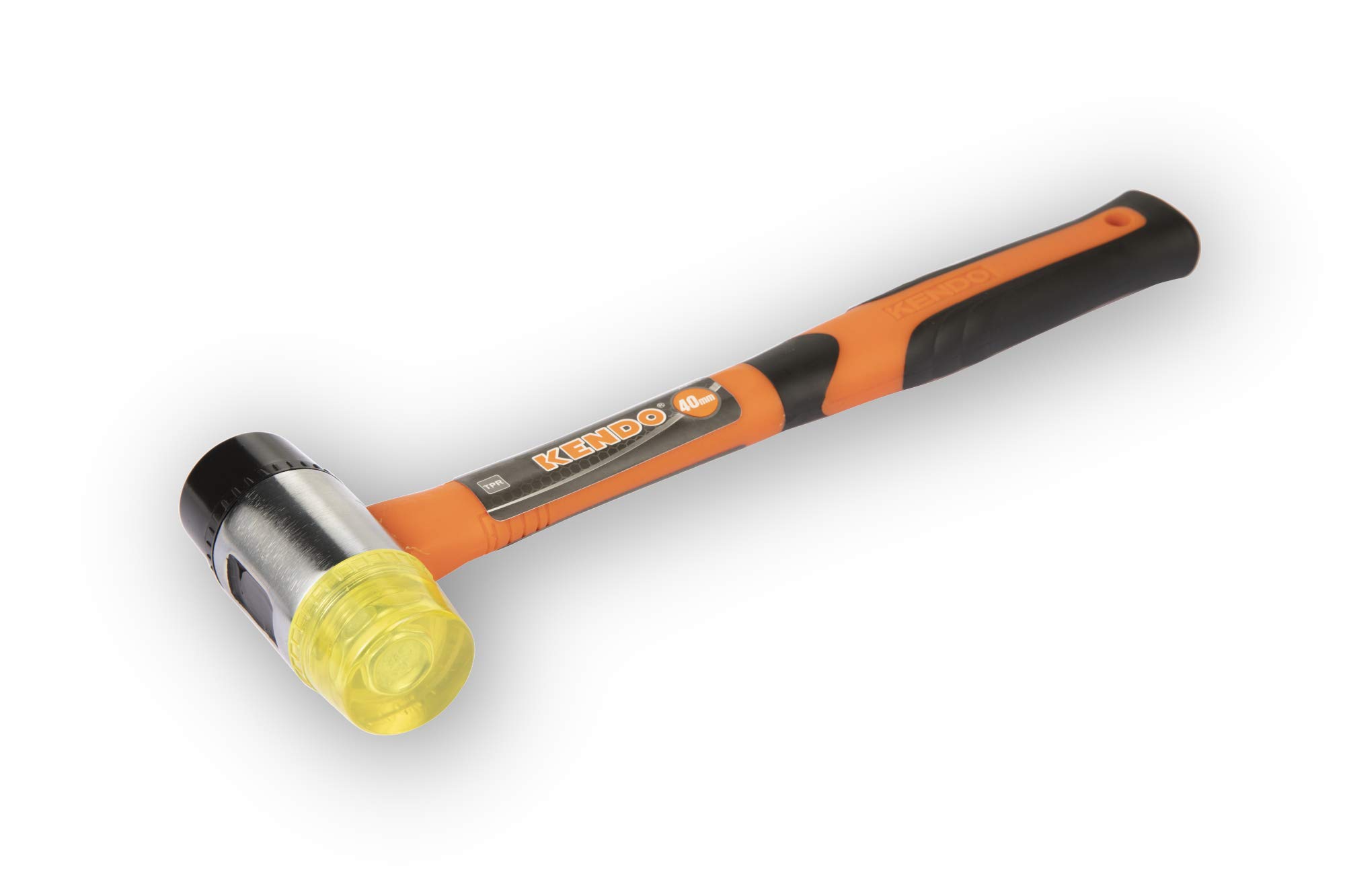 KENDO Schonhammer rückschlagfrei Ø 40 mm – Kunststoffhammer Fiberglasschaft