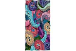Naanle Cartoon Funny Colorful Octopus Tentacle Pattern Soft Guest Hand Towel for Bathroom, Hotel, Gym and Spa (16 x 30 Inches)