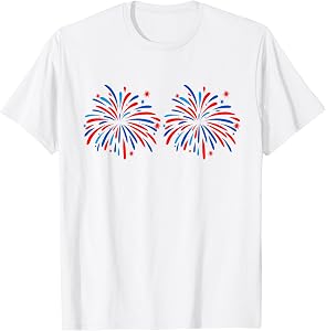 Funny Im Just Here for The Fireworks 4th of July Couple T-Shirt