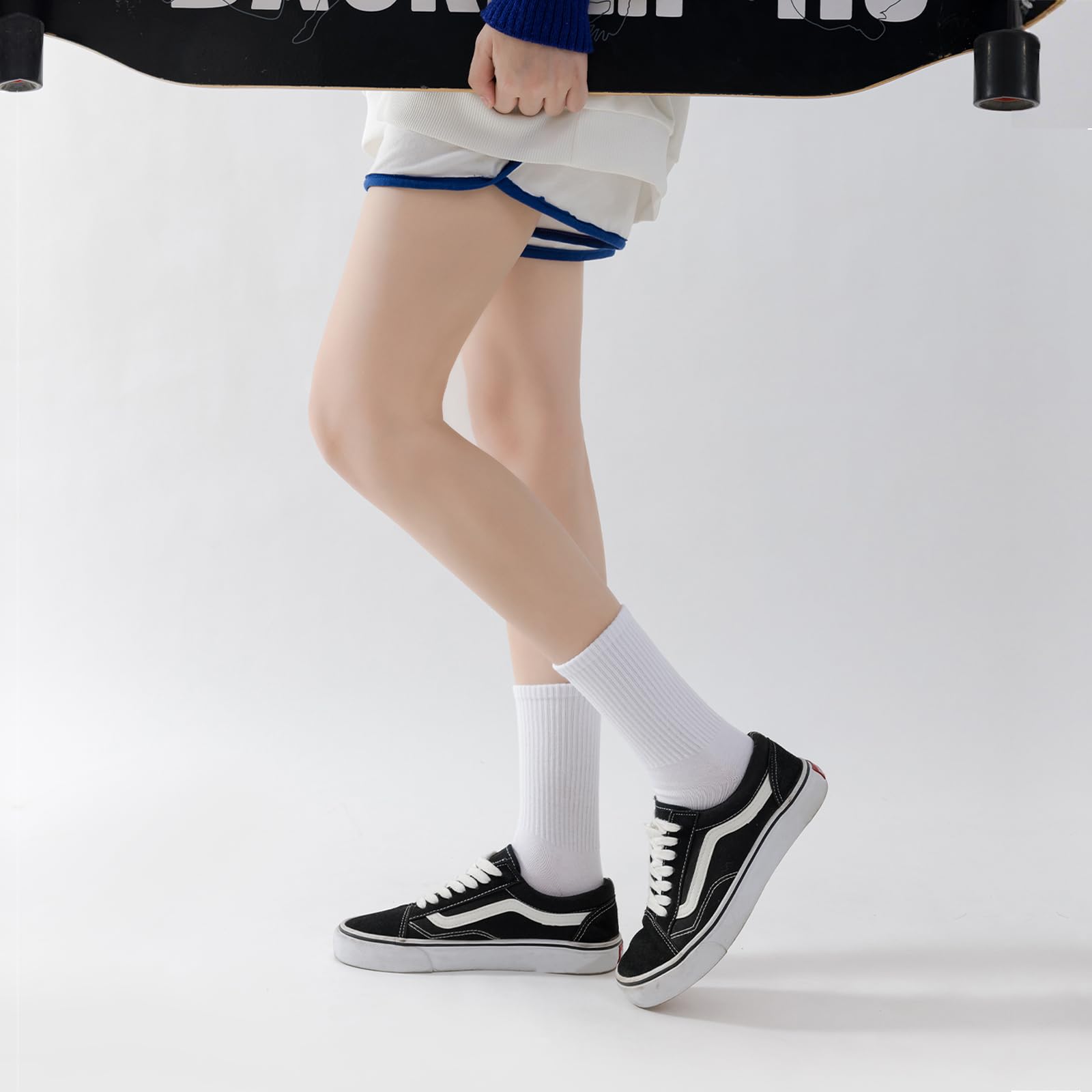Wamicu Socken Damen 5 Paar, Dünne Tennissocken Sportsocken Baumwollsocken 6