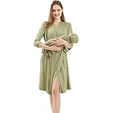 Galabloomer Maternity Robe and Baby Receiving Blanket, Matching Mommy Labor Delivery Robe and Swaddle Set