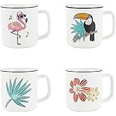 Topadorn Ceramic Mini Cups Set of 4, 4.23 oz Small Coffee Mugs, Demitasse Cups Perfect for Espresso Machine and Coffee Maker, Microwave Dishwasher Safe Espresso Cups