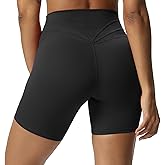 Aoxjox Trinity Workout Biker Shorts for Women Tummy Control High Waisted Exercise Athletic Gym Running Yoga Short 6"