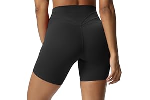Aoxjox Trinity Workout Biker Shorts for Women Tummy Control High Waisted Exercise Athletic Gym Running Yoga Short 6"