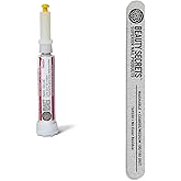 Beauty Secrets Drip &amp; Clog Proof Nail Glue (1 Pack) Bundled with Zebra Cushion Nail File Medium Coarse 180/100 Grit by Beauty Secrets