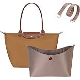 ZTUJO Purse Organizer Insert For Longchamp le pliage,Silky Touching LongChamp Organizer Insert, Compatible with Le Pliage,Energy,Shoulder Bag,Top Handle, Xtra (Lighting Coffee, Medium)