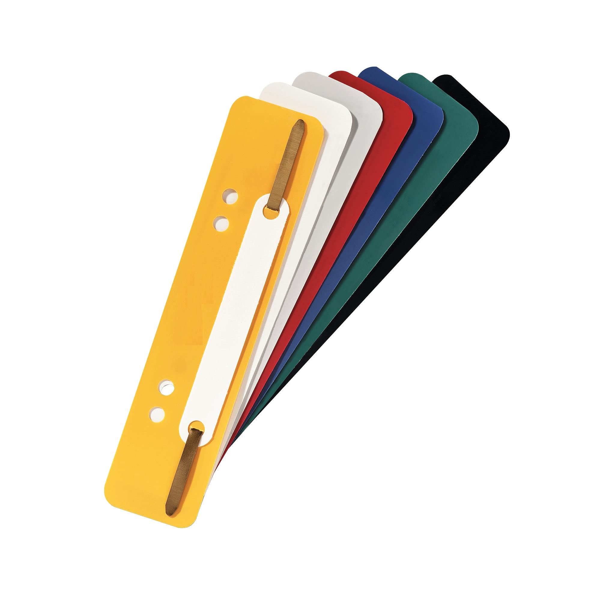 Exacompta - Ref 426025B - Fasteners for Punched Documents - 60mm & 80mm Perforations, Plastic - Suitable for Use With Ring Binders & Lever Arch Files - Assorted Colours (Pack of 250)