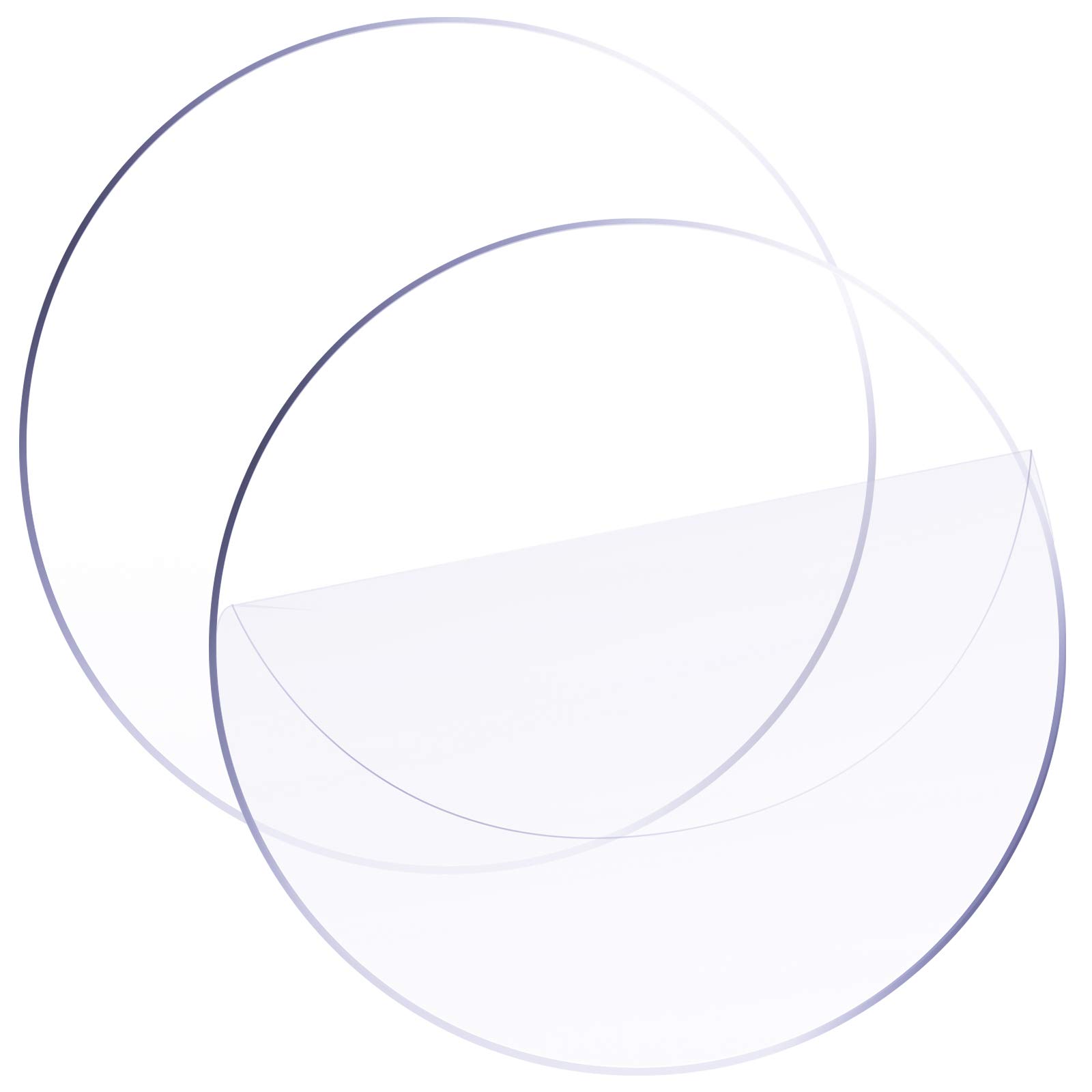 Zonon 2 Pcs 12 Inch Round Clear Acrylic Sheets, Acrylic Cake Disc 1/16" Thick Transparent Circle Disc for Table Top Protector, Cake Board, DIY Crafts, Photo Backdrop, Picture Frame, Painting