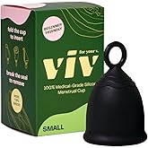 Viv for Your V Small Premium Menstrual Cups, Ring Stem for Easy Removal, Soft Tampon Alternative for Active Lifestyle, Comfortable 12 Hour Wear, Medical-Grade Silicone Reusable Period Cup