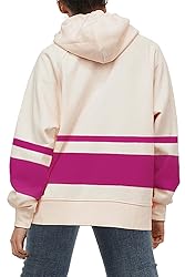 Womens Fall Color Block Hoodies Purple Red Striped