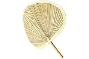 NUOBESTY Handmade Banana Leaf Woven Fan Large Portable Summer Cooling Hand Fan for Outdoor Events and Wedding