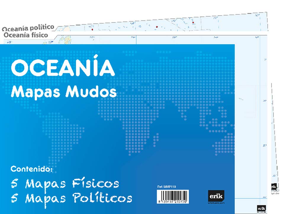Grupo Erik - Pack of 10 Mute ES Oceania maps (Politics, Physics) MMP119