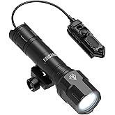 Feyachi 1200 Lumen Tactical Flashlight Matte Black LED Weapon Light with Pressure Switch, 3 Modes - High/Low/Strobe, Fixed Pi