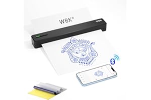 WBK® Tattoo Stencil Printer,Portable-Wireless-Bluetooth-Thermal-Inkless Tattoo Printer with 10pcs Tattoo Transfer Paper,Tattoo Printer Machine Compatible with Phone/Pc&Pad,for Tattoo Beginners&Artists