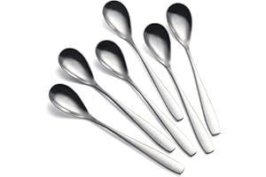 Stainless Steel Egg Spoons - 5.5 in Set of 6 for Soft Boiled Eggs, Dessert, Tea, Coffee, Ice Cream