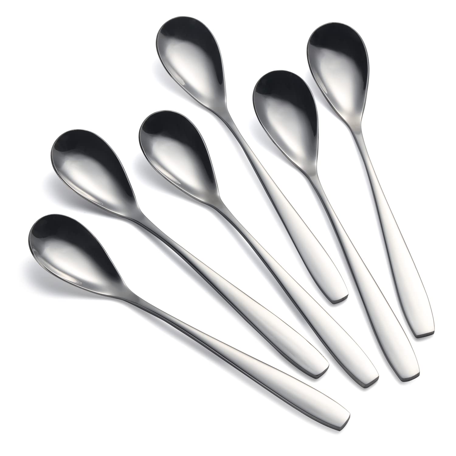 Stainless Steel Egg Spoons - 5.5 in Set of 6 for Soft Boiled Eggs, Dessert, Tea, Coffee, Ice Cream