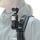 SKEZN Osmo Pocket 3 Backpack Strap Mount with Extended Border, 360&deg; Rotatable Backpack Bag Belt Shoulder Strap Mount Compatible with DJI Osmo Pocket 3 and More Action Cameras (B-P3)