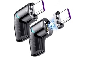 Sisyphy USB C Magnetic Adapter (2 Pack), USB2.0 Type C Right Angle Connector with PD 120W Charge and 480Mbps Data Transfer, C