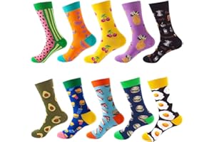 Dress Socks for Mens Womens Colorful Funny Novelty Crew Socks 10 Pack