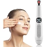 Vowleike 3 in 1 Eye Lift Wand, Vibrating 98°F to 113°F LCD Display Screen Massager for Dry Eyes, Dark Circles, Puffiness, Fine Lines and Wrinkles, Cream White