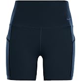 Navy High-Waisted Nike Women's Universa Medium-Support 5" Biker Shorts