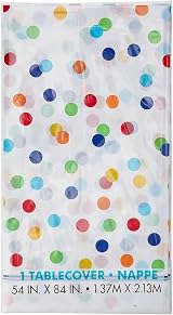 Unique Rainbow Polka Dots Rectangular Table Cover 137x213 cm view 5