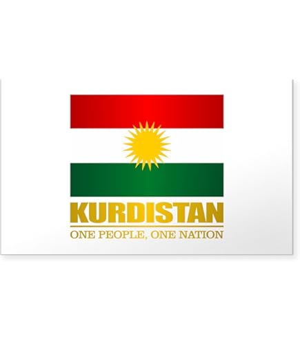 vlag van Koerdistan; Koerden; Koerdisch Ronde Sticker