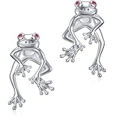 PYTALI Frog Earrings 925 Sterling Silver Stud Earrings Cute Fun Funny Earrings Animal Earrings Frog Jewelry for Women
