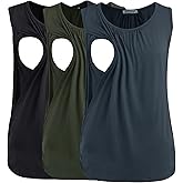 Smallshow Women's Maternity Nursing Tank Tops Breastfeeding Clothes 3-Pack