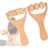 Healvian Wooden Massage Roller Tool Set for Full Body Relief Neck Shoulder Foot Leg Muscle Acupoint Therapy 2Pcs Compact Size 5.85 Inch Each