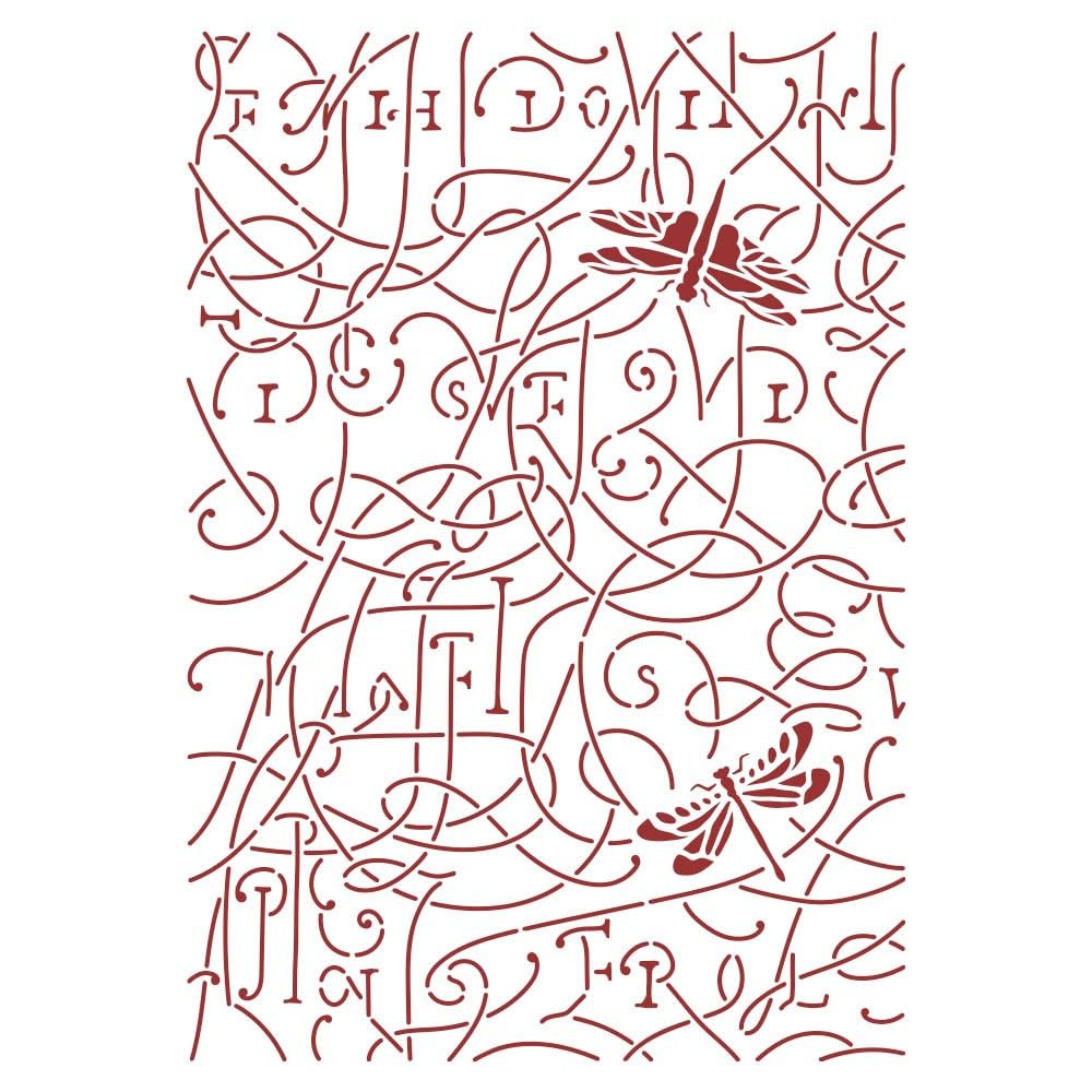 Stamperia - G Stencil - Romantic Garden House Dragonfly