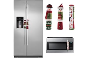 Yogayet Christmas Refrigerator Handle Covers, Set of 3 Refrigerator Door Handle Cover, Christmas Decoration Inside Kitchen Appliance Handle Covers for Fridge Microwave