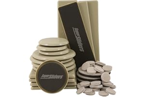 SUPER SLIDERS SuperSliders 4912895N Reusable Furniture Moving Kit for All Floor Types – Move Heavy Furniture Quickly and Easily Across Carpeted and Hard Floor Surfaces with Furniture Sliders (52 Piece Kit)