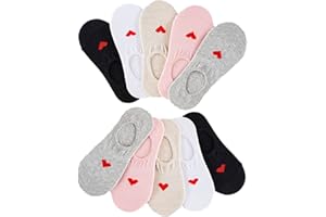 MRYUWB 5-10 Pairs Kids Girls No Show Socks, Anti-slip Soft Cotton Socks, Ultra Comfortable for Children 6-15 Years