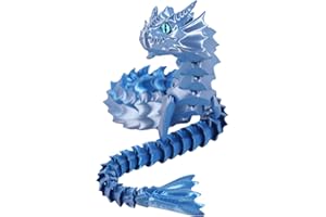 3D Printed Articulated Dragon - 17.3in Jointed Fidget Toy, Creative Stress Relief Figure, Flexiblle Unique Plaything | Multip